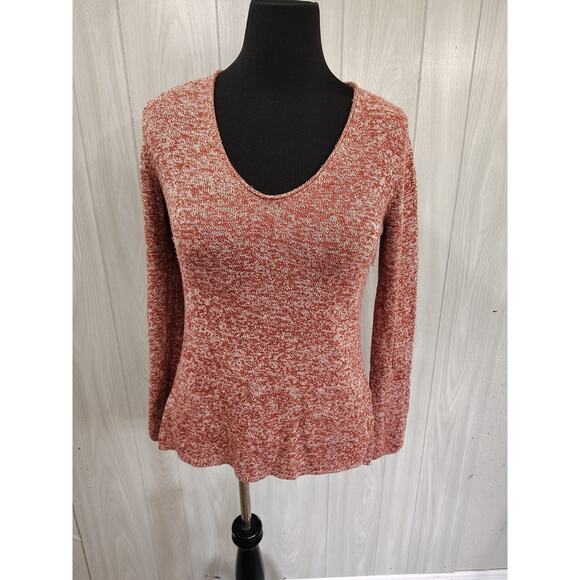 Old Navy Sweaters - Women's V Neck Knit Red Marl Sweater Size M Casual Office Comfort